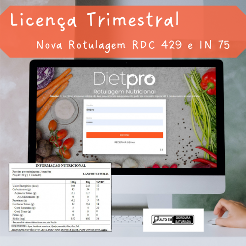 Dietpro Rotulagem Nutricional - Licença Trimestral ( RDC 429) - Download
